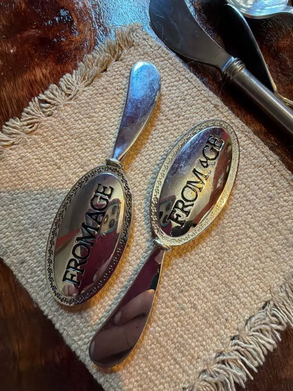 Set of 2 Vintage Silver Tone Fromage Cheese Spreaders
